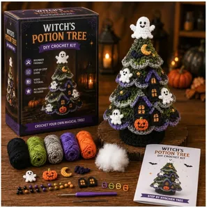 Kit de ganchillo DIY Halloween Árbol de Pociones con hilos y guía para principiantes
