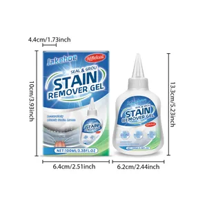 Detailed dimensions of JAKEHOE 100ml multi-effect stain remover gel bottle and box