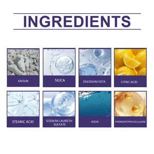 Detailed ingredient list for kitchen cleaning paste featuring citric acid and kaolin