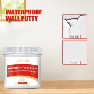 Efficace stucco per pareti impermeabile che mostra il prima e dopo riparazione.