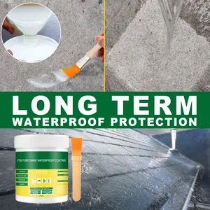 Detailed view of EELHOE transparent polyurethane waterproof coating with applicator brush.