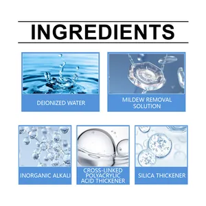 Scientific breakdown of household cleaning gel ingredients including deionized water