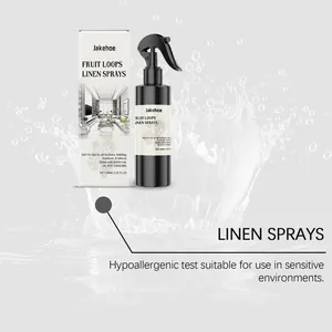 Detalle de spray de lino hipoalergénico con efecto de salpicadura de agua