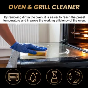 Professional view of removing heavy grease from an oven glass door using active foam and sponge