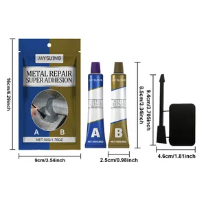 Detailed dimensions of metal repair casting glue tubes and application tools set
