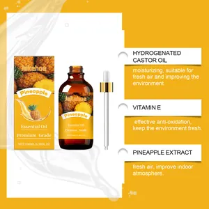 Ananas Ätherisches Öl 100ml mit Inhaltsstoffen und Tropfflasche Detail