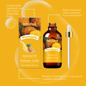 Premium Ananas Ätherisches Öl mit Glaspipette und Box zur Entspannung zu Hause, 100ml