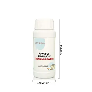 Dimensions détaillées du flacon de poudre de nettoyage tout usage Jaysuing 110g