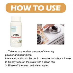 Instructions étape par étape pour utiliser la poudre de nettoyage de cuisine JAYSUING