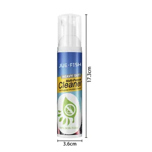 Détail montrant la hauteur de 17,3 cm et le diamètre de 3,6 cm du nettoyant Jue-Fish