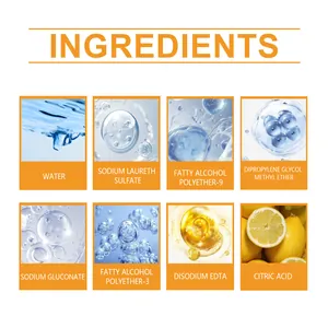 Détail des ingrédients pour le nettoyant de cuisine en mousse dégraissant puissant