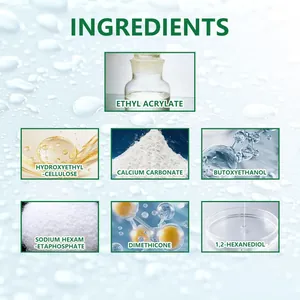 Detailed informative view showing chemical ingredients list for transparent waterproof glue