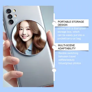 Magnetic selfie mirror for smartphones portable photography accessory with convex reflection