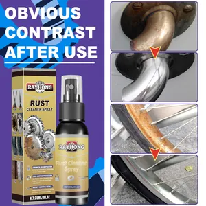 Effectieve voor- en na-vergelijking van Rayhong roestreiniger spray op metalen buis en velg