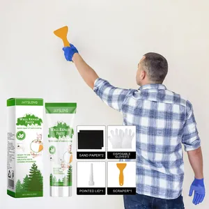 Wall repair paste kit with scraper sandpaper and gloves for fixing wall cracks