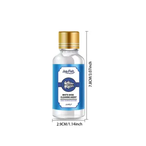 Detail view of Jue-Fish 30ml portable white shoe cleaning agent bottle dimensions