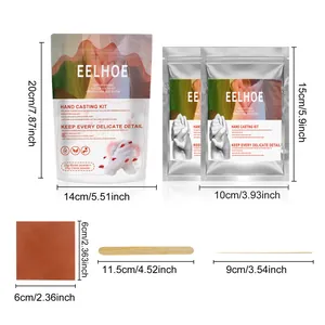 Complete EELHOE DIY hand casting kit components with detailed size measurements