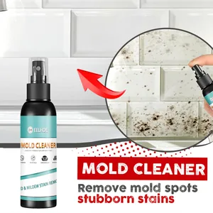 EELHOE mold cleaner spray used on moldy bathroom tiles to remove stubborn black spots
