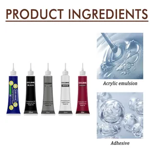 Detailed view of EELHOE leather repair cream ingredients and color range