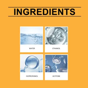 Ingrédients du spray correcteur thermique : eau, éthanol, isopropanol, acétone.