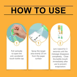 Guide montrant comment utiliser le spray pour papier thermique afin de masquer les infos