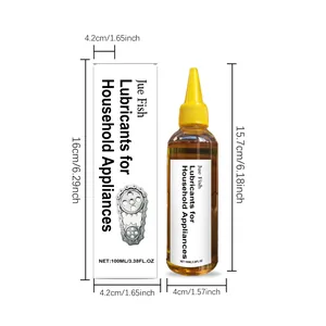 Tableau de dimensions détaillé pour le lubrifiant Jue Fish 100ml et sa boîte