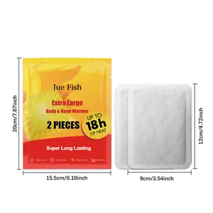 Especificaciones de tamaño para los calentadores de cuerpo y manos Jue Fish de 18 horas.