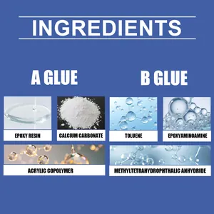 Lista detallada de ingredientes para adhesivo cerámico con resina epoxi y tolueno