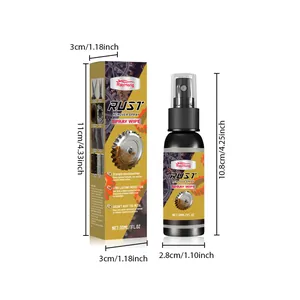Detailed dimensions of Rayhong rust remover spray bottle and packaging box in inches