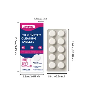 Dimensions détaillées des pastilles de nettoyage du système de lait et du blister