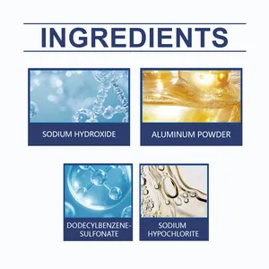 Detailed list of chemical ingredients for effective drain pipe cleaning and unclogging