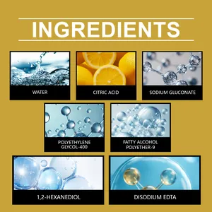 Detail showing key ingredients of Rayhong metal rust remover and car wheel spray