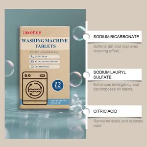 Ingredient list for Jakehoe washing machine cleaning tablets with deep cleaning action.