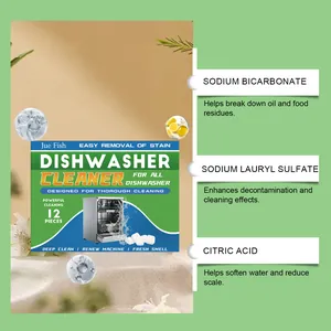 Ingredientes de las tabletas limpiadoras Jue Fish para lavavajillas, eliminación de manchas