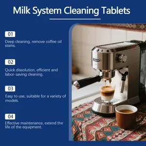 Tablettes de nettoyage du système de lait pour machines à café et entretien détartrant