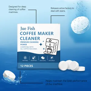 Jue Fish Reinigungstabletten für Kaffeemaschinen 12 Stück zur Entkalkung und Wartung