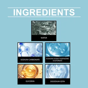 Liste détaillée des ingrédients du nettoyant pour chaussures avec carbonate de sodium.