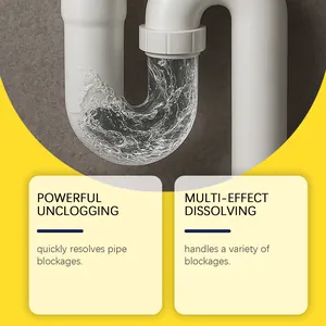 Detail showing a clear U-shaped pipe illustrating the powerful unclogging effect.