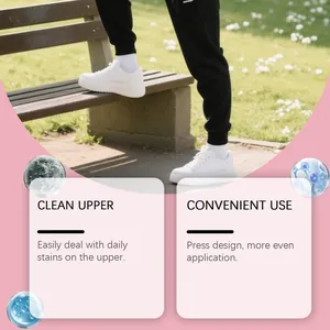 Détails des avantages du nettoyant baskets blanches pour une empeigne propre et application facile.