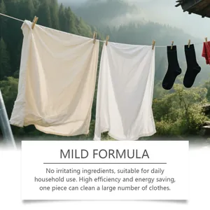 High-efficiency laundry detergent sheets for mild and effective clothes cleaning outdoors