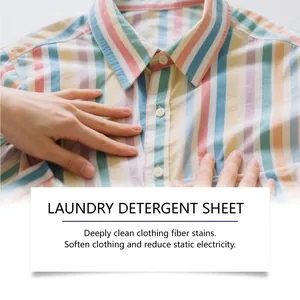 Hojas de detergente para ropa de limpieza profunda para suavizar ropa y manchas
