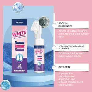Liste détaillée des ingrédients et vue de la brosse pour nettoyant chaussures Jakehoe
