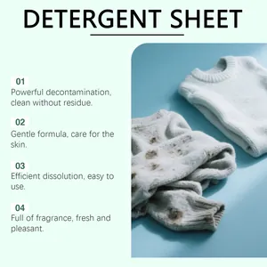 Effective laundry detergent sheets for cleaning stains on soft knitted sweaters