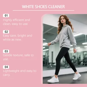 Nettoyant pour chaussures blanches utilisé sur des baskets dans un gymnase