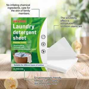 Eco-friendly Jakehoe laundry detergent sheets for gentle stain removal and lasting fresh scent