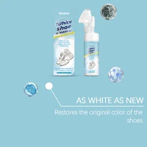 Mousse nettoyante pour chaussures blanches Jakehoe avec brosse pour restaurer la couleur initiale.