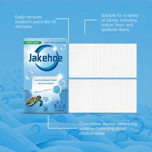 Detailed product features of Jakehoe laundry detergent sheets for effective stain removal