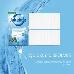 Close-up of concentrated laundry detergent sheets designed for powerful stain removal.