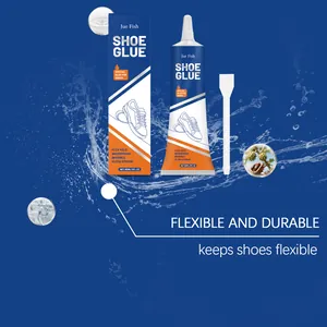 Colle à chaussures imperméable professionnelle avec tenue souple et applicateur blanc
