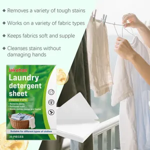 Jakehoe Laundry Detergent Sheets 30pcs for gentle cleaning and fresh scent